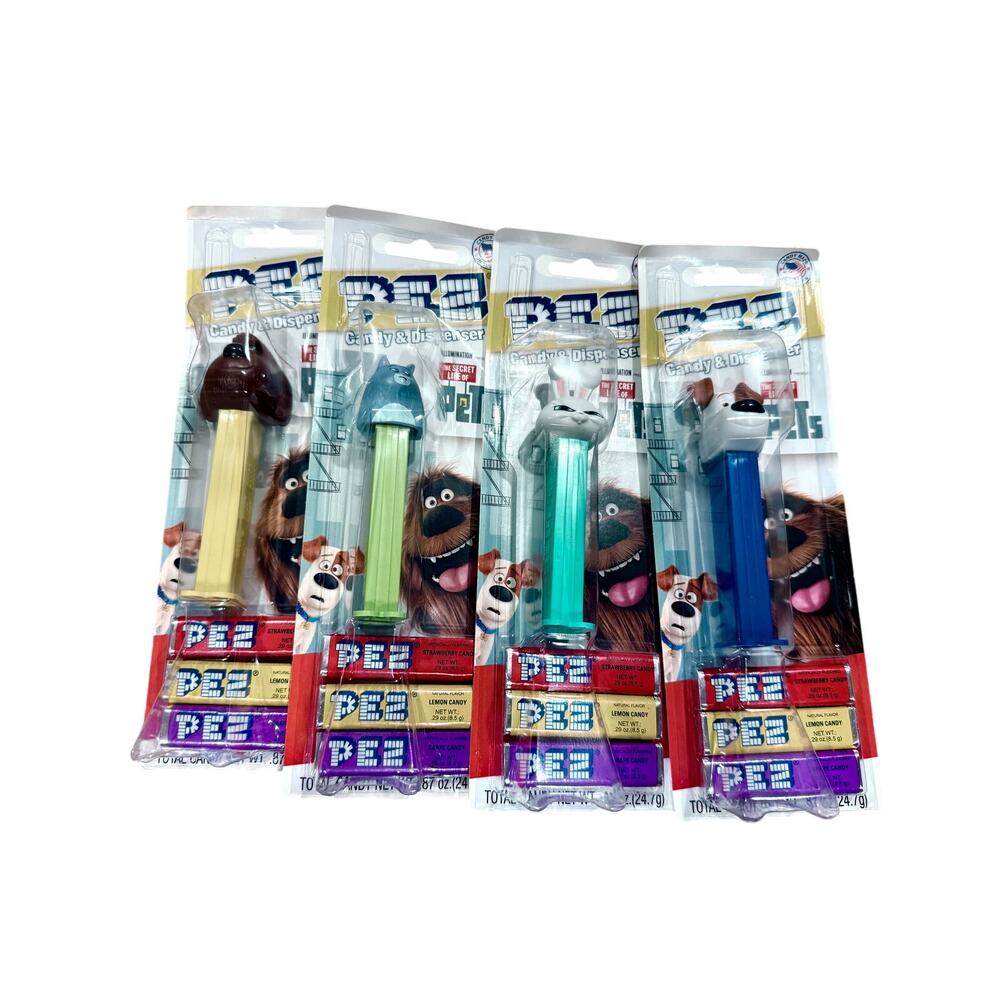 Pez Secret Life Of Pets Bundle Of 4 Collectible Toy Max Duke Snowball Cloe